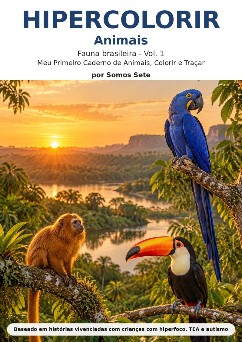 Capa do livro Hipercolorir Animais, Fauna Brasileira Vol. 1